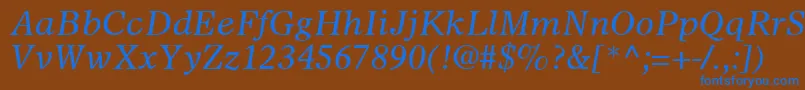 SterlingSsiItalic Font – Blue Fonts on Brown Background