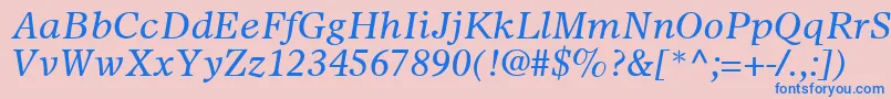 SterlingSsiItalic Font – Blue Fonts on Pink Background