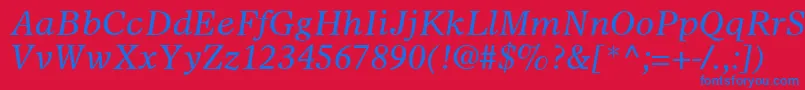 SterlingSsiItalic Font – Blue Fonts on Red Background