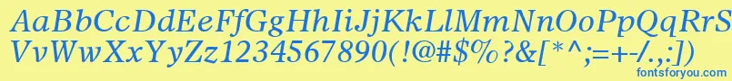 SterlingSsiItalic Font – Blue Fonts on Yellow Background