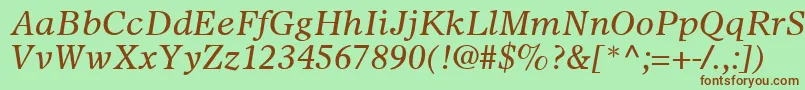 SterlingSsiItalic Font – Brown Fonts on Green Background