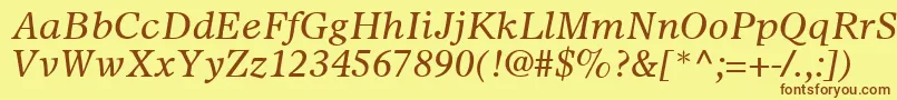 SterlingSsiItalic Font – Brown Fonts on Yellow Background