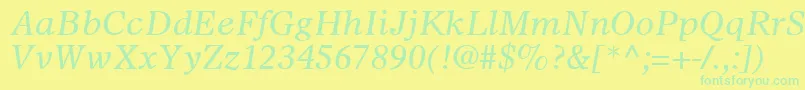 SterlingSsiItalic Font – Green Fonts on Yellow Background
