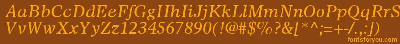 SterlingSsiItalic Font – Orange Fonts on Brown Background