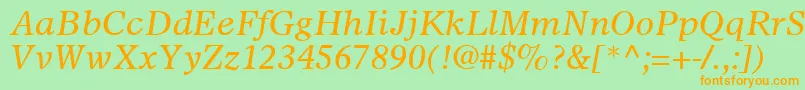 SterlingSsiItalic Font – Orange Fonts on Green Background