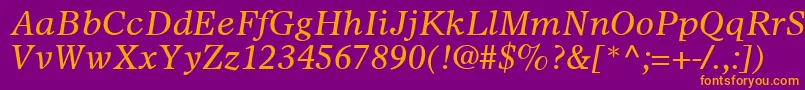 SterlingSsiItalic Font – Orange Fonts on Purple Background