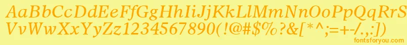 SterlingSsiItalic Font – Orange Fonts on Yellow Background
