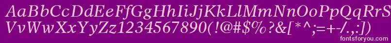SterlingSsiItalic Font – Pink Fonts on Purple Background