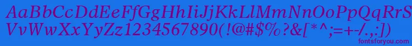 SterlingSsiItalic Font – Purple Fonts on Blue Background