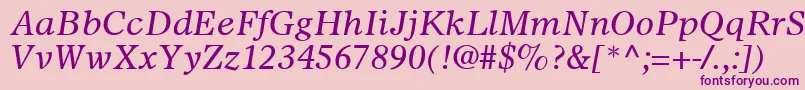SterlingSsiItalic Font – Purple Fonts on Pink Background