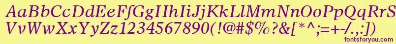 SterlingSsiItalic Font – Purple Fonts on Yellow Background