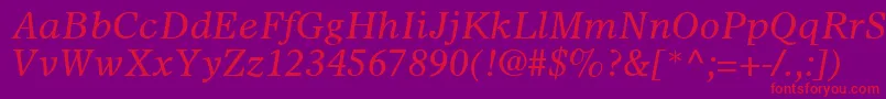 SterlingSsiItalic Font – Red Fonts on Purple Background