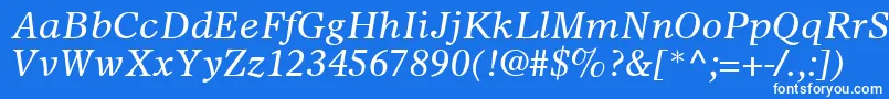 Czcionka SterlingSsiItalic – białe czcionki na niebieskim tle