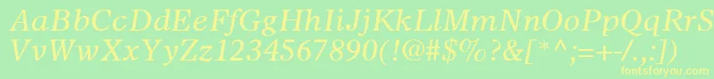 SterlingSsiItalic Font – Yellow Fonts on Green Background