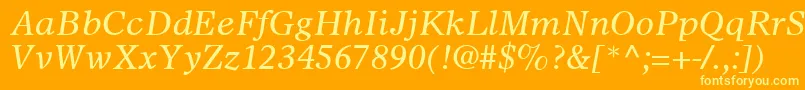 SterlingSsiItalic Font – Yellow Fonts on Orange Background