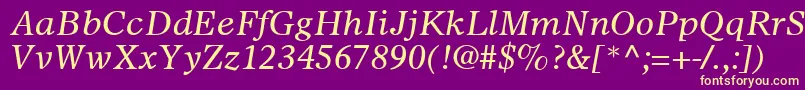 SterlingSsiItalic Font – Yellow Fonts on Purple Background