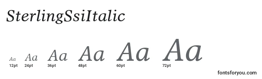 Размеры шрифта SterlingSsiItalic