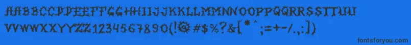 フォントMbHorrorhouseFont – 黒い文字の青い背景