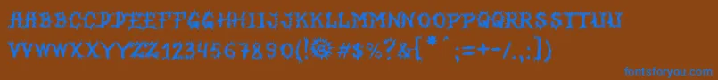 MbHorrorhouseFont Font – Blue Fonts on Brown Background