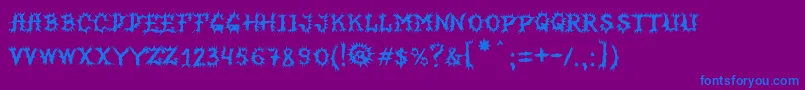 MbHorrorhouseFont Font – Blue Fonts on Purple Background