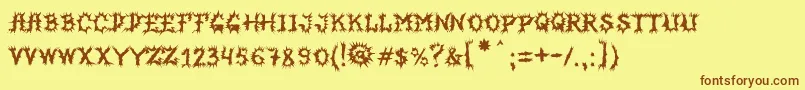 MbHorrorhouseFont Font – Brown Fonts on Yellow Background