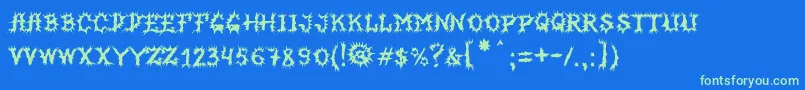 MbHorrorhouseFont Font – Green Fonts on Blue Background