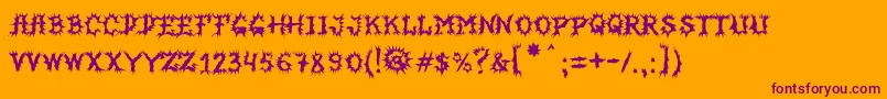 MbHorrorhouseFont Font – Purple Fonts on Orange Background