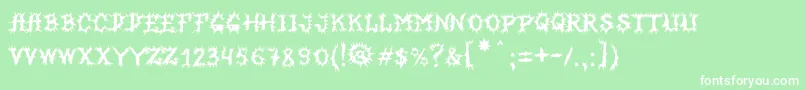 More about MbHorrorhouseFont Font MbHorrorhouseFont Font – White Fonts on Green Background