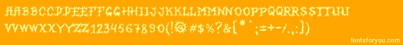 フォントMbHorrorhouseFont – オレンジの背景に黄色の文字