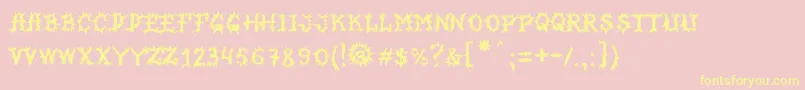 MbHorrorhouseFont Font – Yellow Fonts on Pink Background