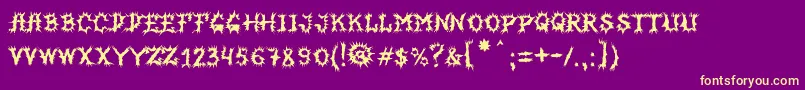 MbHorrorhouseFont-fontti – keltaiset fontit violetilla taustalla