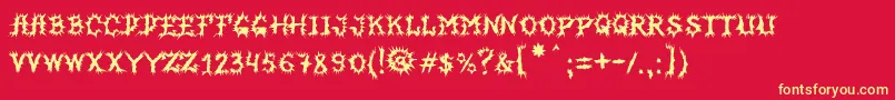 フォントMbHorrorhouseFont – 黄色の文字、赤い背景