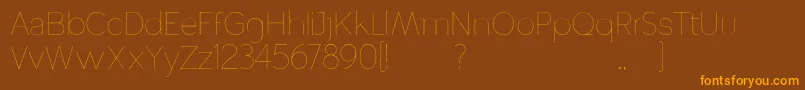 Altera-Schriftart – Orangefarbene Schriften auf braunem Hintergrund
