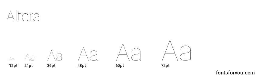 Размеры шрифта Altera