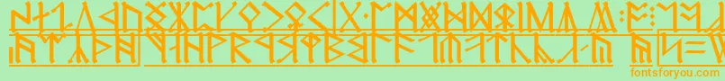 Erebor1 Font – Orange Fonts on Green Background