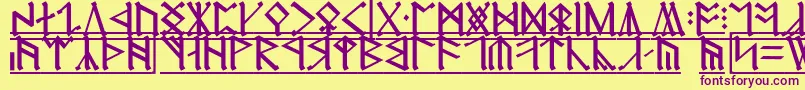 Erebor1 Font – Purple Fonts on Yellow Background