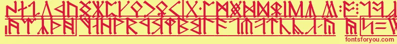 Erebor1 Font – Red Fonts on Yellow Background