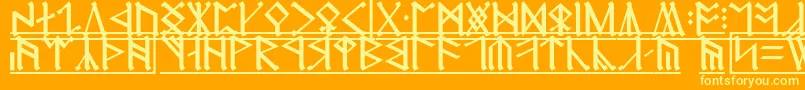 Erebor1 Font – Yellow Fonts on Orange Background