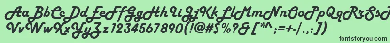 HelenasoftItalic Font – Black Fonts on Green Background