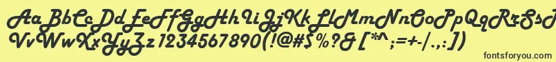 HelenasoftItalic Font – Black Fonts on Yellow Background