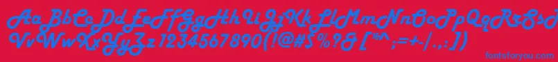 HelenasoftItalic Font – Blue Fonts on Red Background