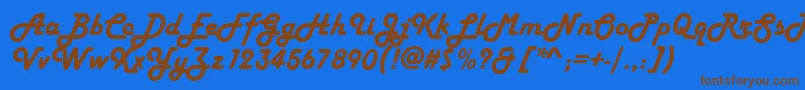 HelenasoftItalic Font – Brown Fonts on Blue Background