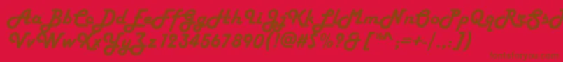 HelenasoftItalic Font – Brown Fonts on Red Background