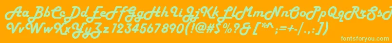 HelenasoftItalic Font – Green Fonts on Orange Background