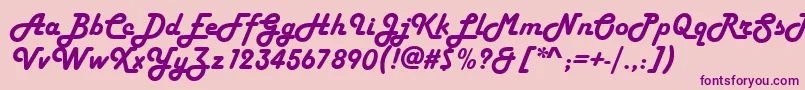 HelenasoftItalic Font – Purple Fonts on Pink Background