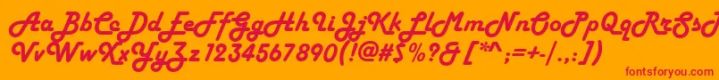 HelenasoftItalic Font – Red Fonts on Orange Background