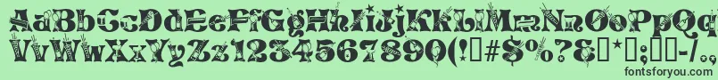 Newyears Font – Black Fonts on Green Background