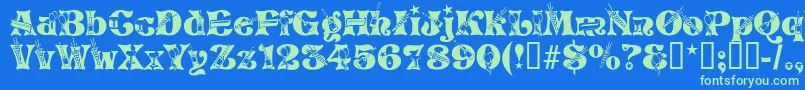 Newyears Font – Green Fonts on Blue Background