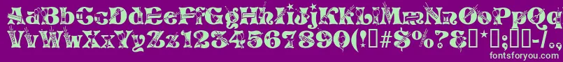 Newyears Font – Green Fonts on Purple Background