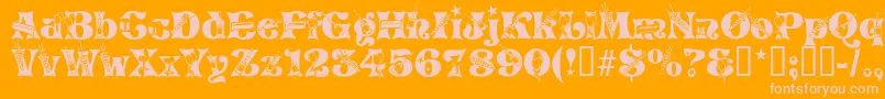 Newyears Font – Pink Fonts on Orange Background